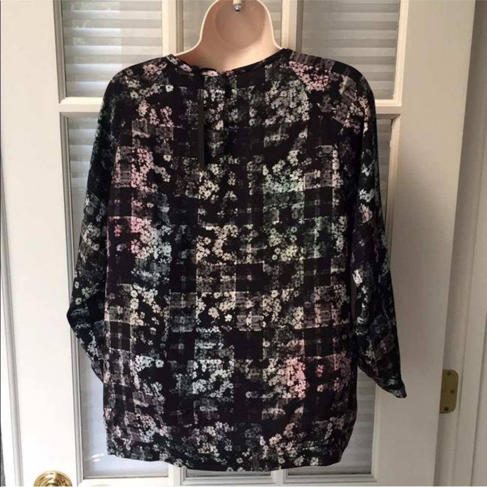 Tibi Floral And Checker Pattern Top Nwt - image 4
